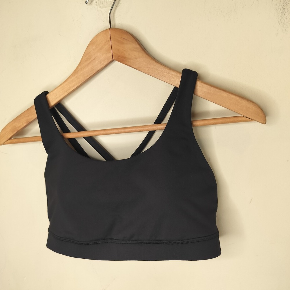 Lululemon Energy Bra Strappy Back Sports Bra Removable Pads - Picture 3 of 5